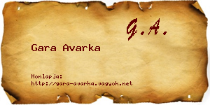 Gara Avarka névjegykártya